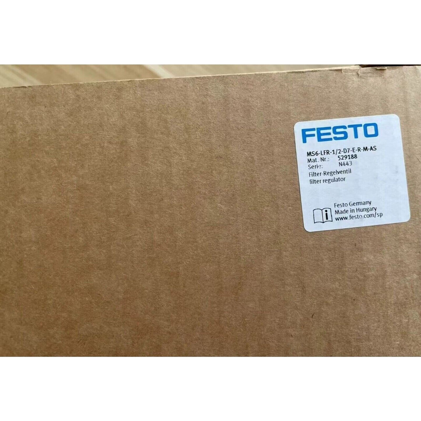 FESTO MS6-LFR-1/2-D7-E-R-M-AS Filter Regulator Product Label