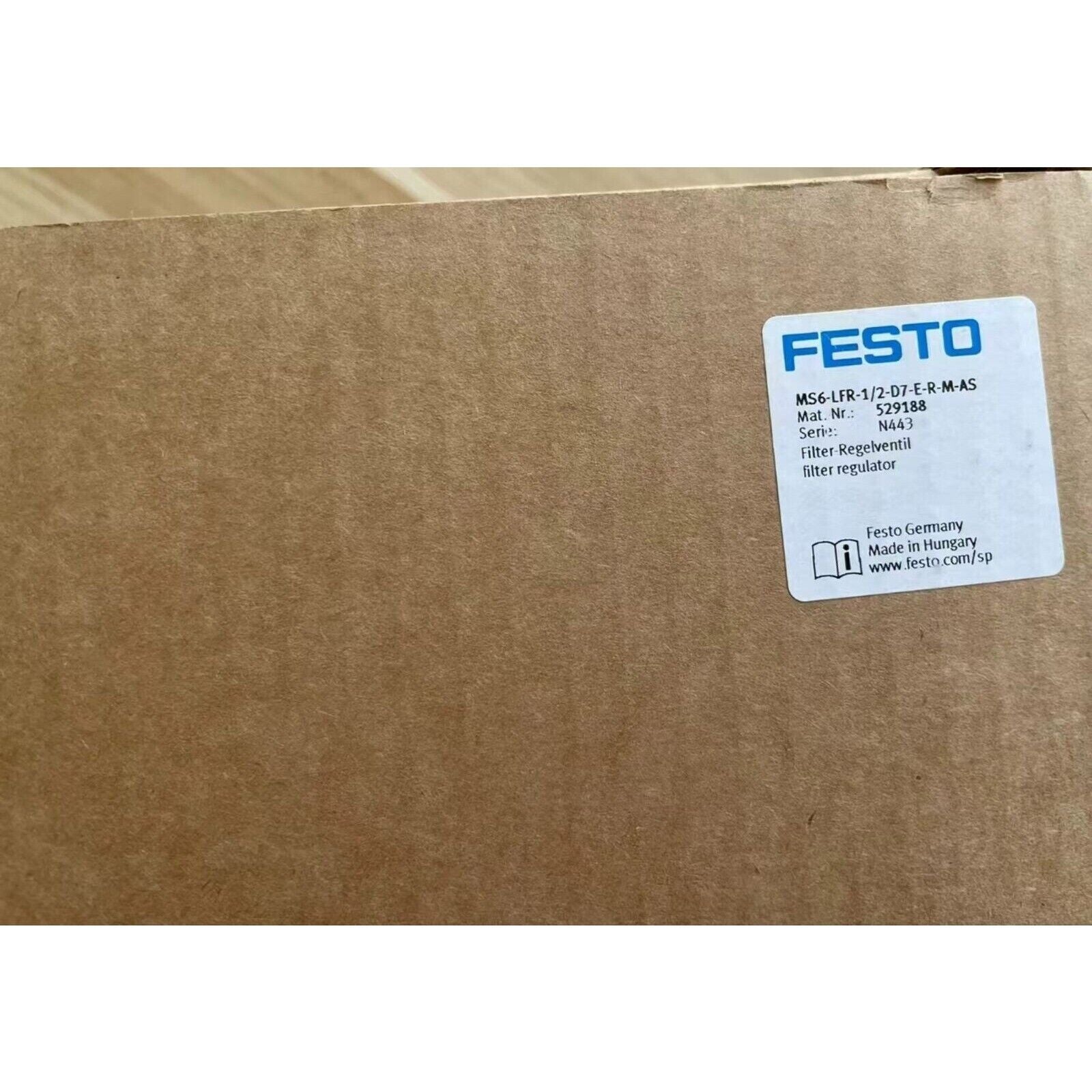 FESTO MS6-LFR-1/2-D7-E-R-M-AS Filter Regulator Product Label