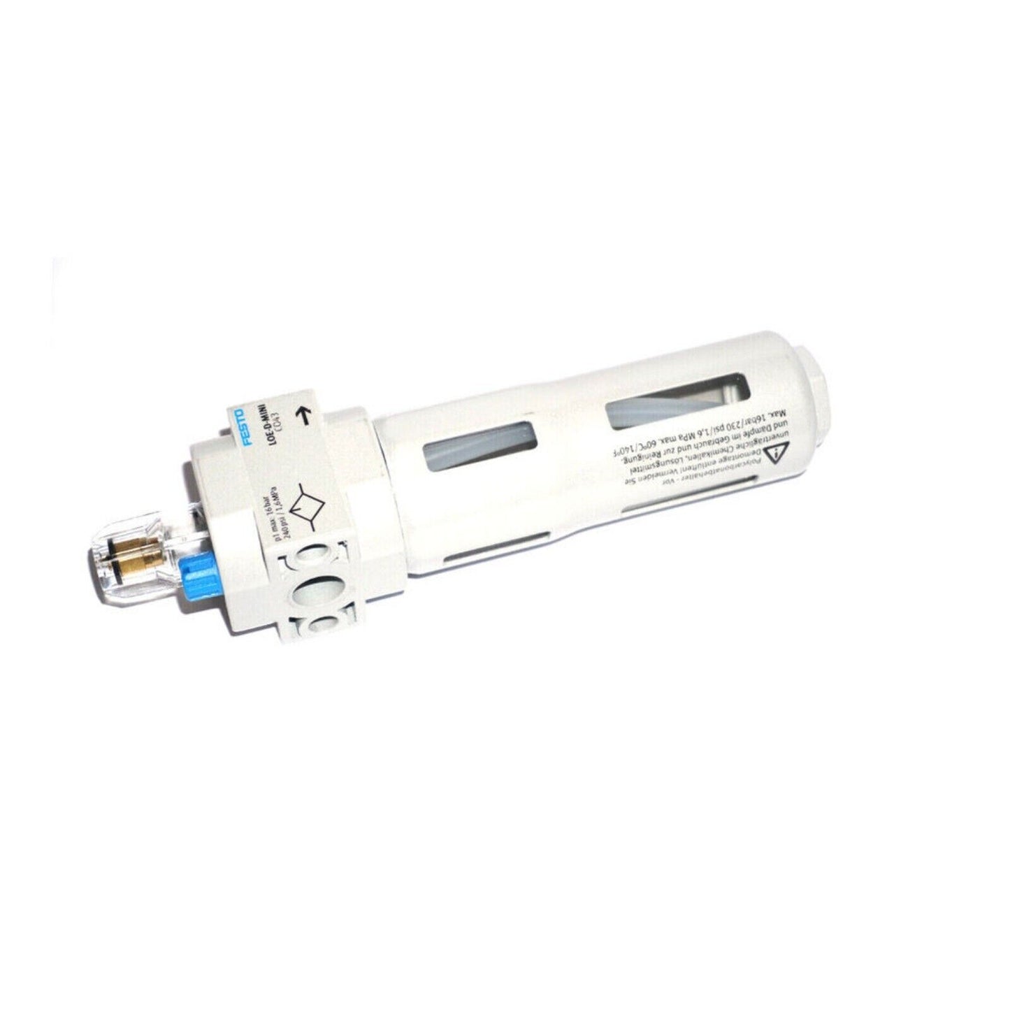 Festo LOE-D-MINI air line lubricator. Pneumatic automation component.