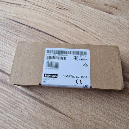 Siemens SIMATIC S7-1500 backplane bus connector in packaging, product code 6ES7592-1BM00-0XB0, CE certification.