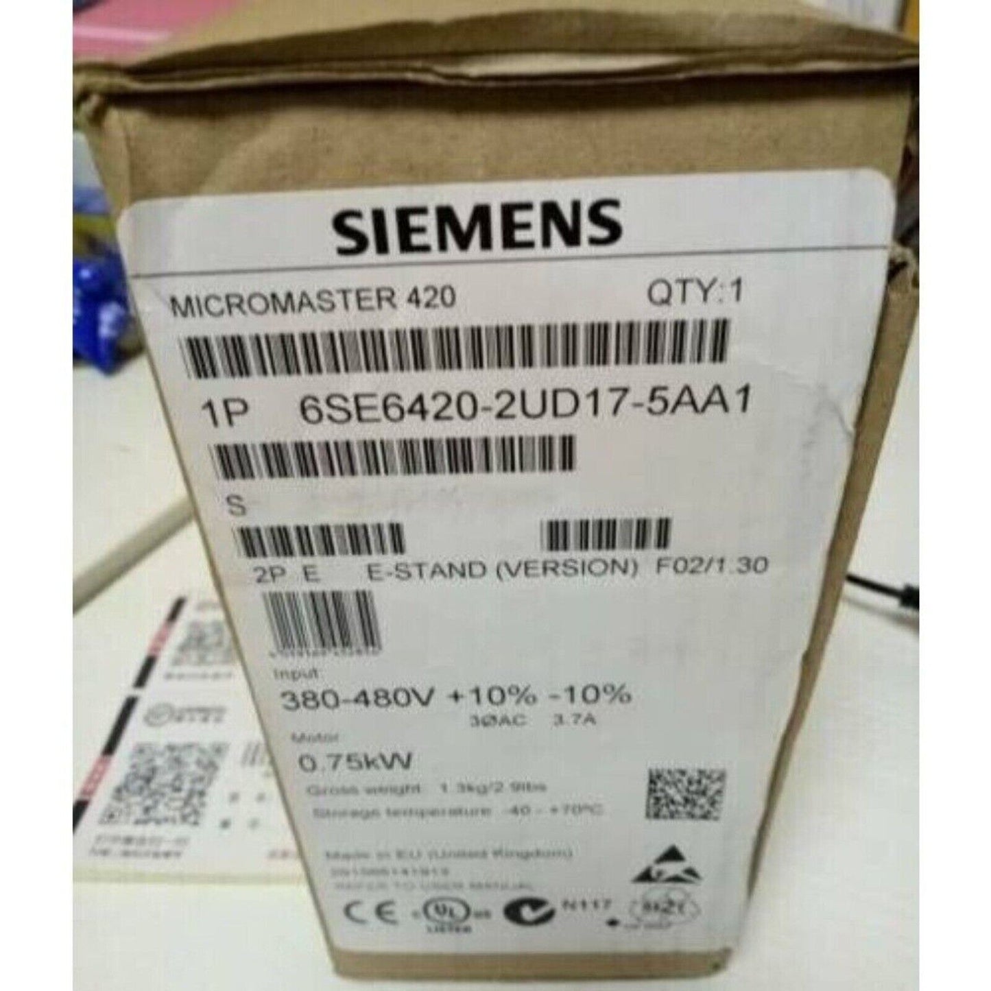 Siemens MICROMASTER 420 Control Unit 6SE6420-2UD17-5AA1, industrial automation