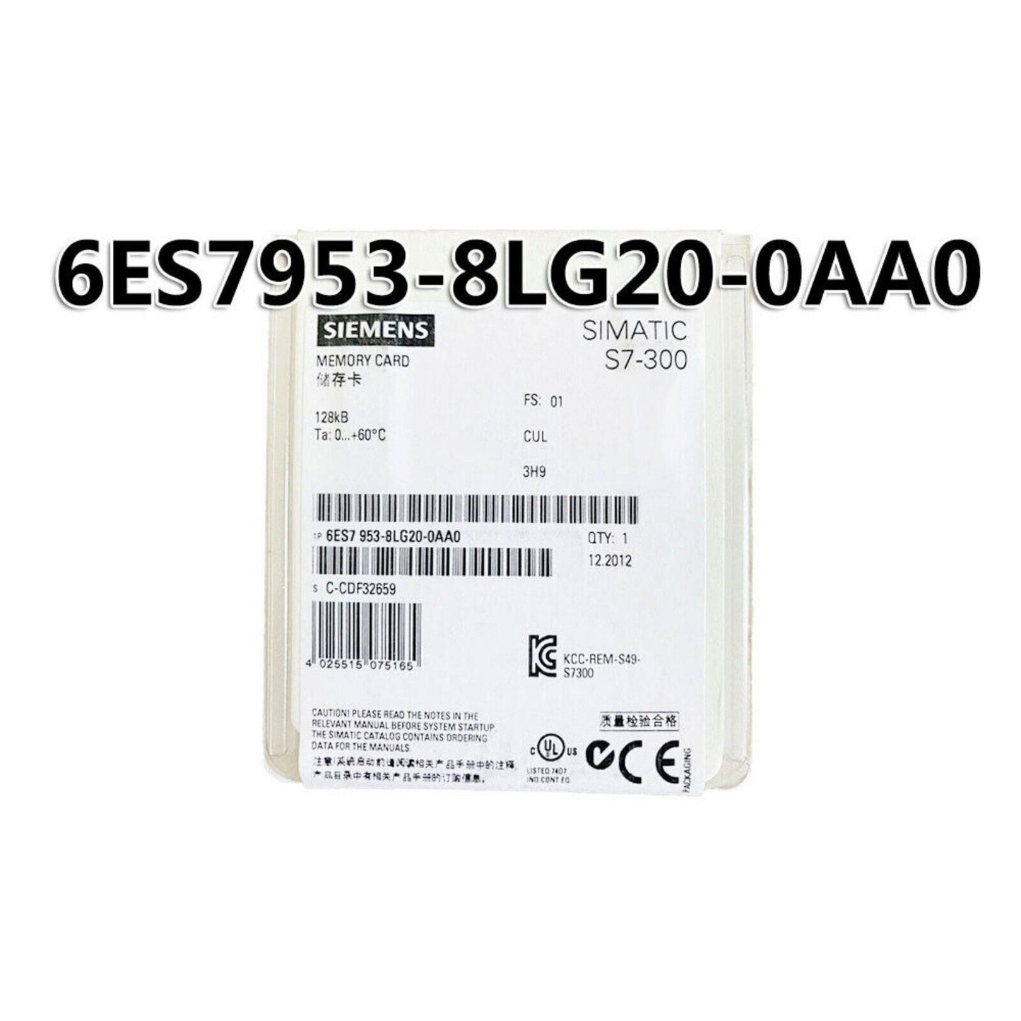 Siemens SIMATIC S7-300 Micro Memory Card 6ES7953-8LG20-0AA0, Industrial Automation Part