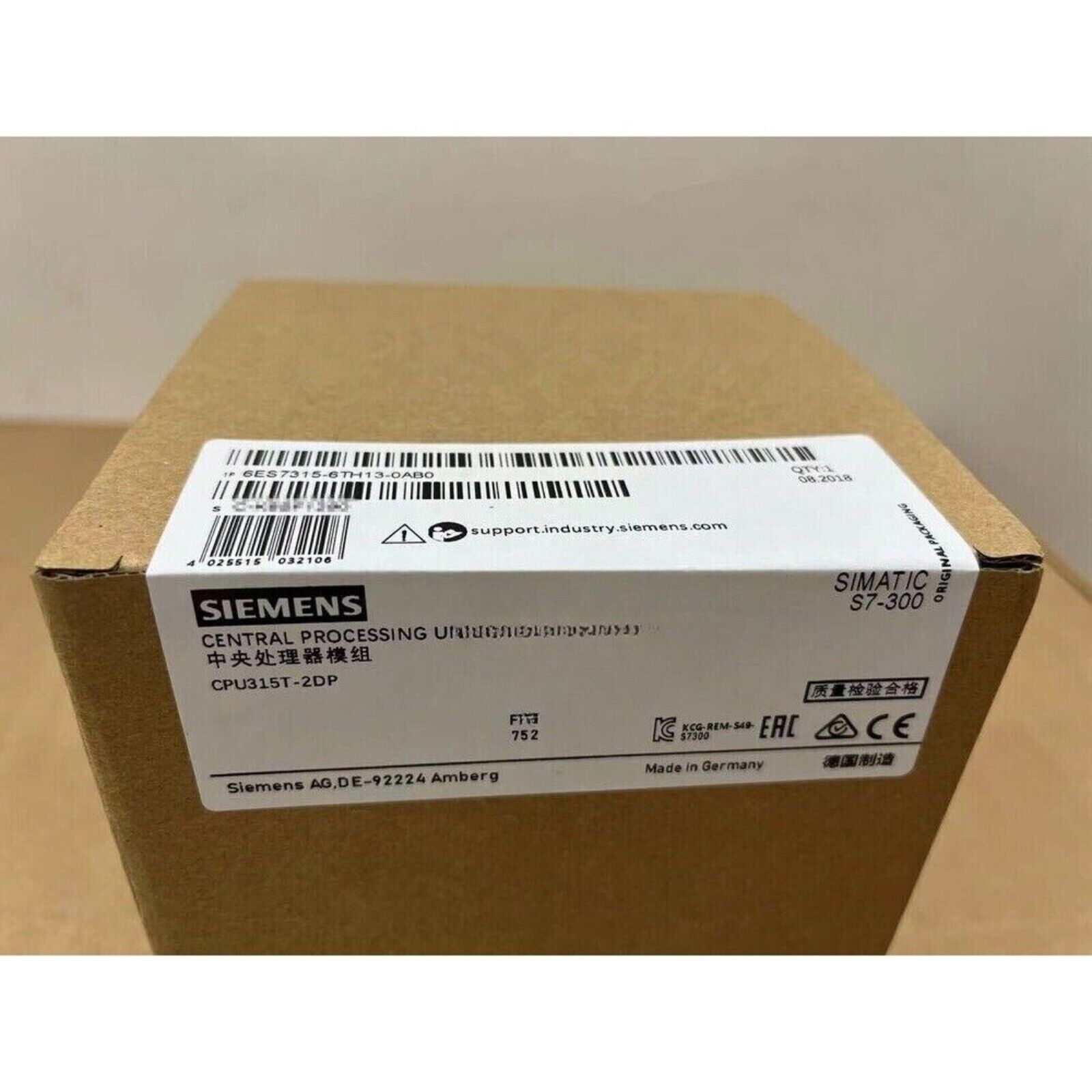 Siemens SIMATIC S7-300 CPU315T-2DP, industrial automation PLC module, made in Germany
