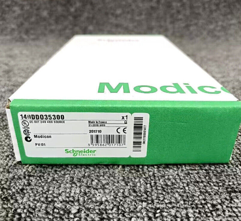 Schneider Electric 140DDO35300 PLC module box, industrial automation part, fast shipping. Features DC OUT 24V 4X8 SOURCE.