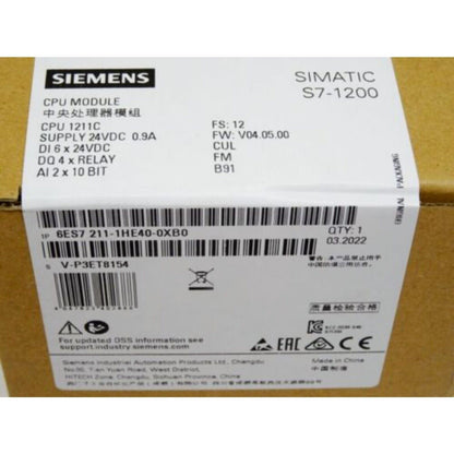 Siemens SIMATIC S7-1200 CPU 1211C module box, 6ES7211-1HE40-0XB0, industrial automation part, original packaging