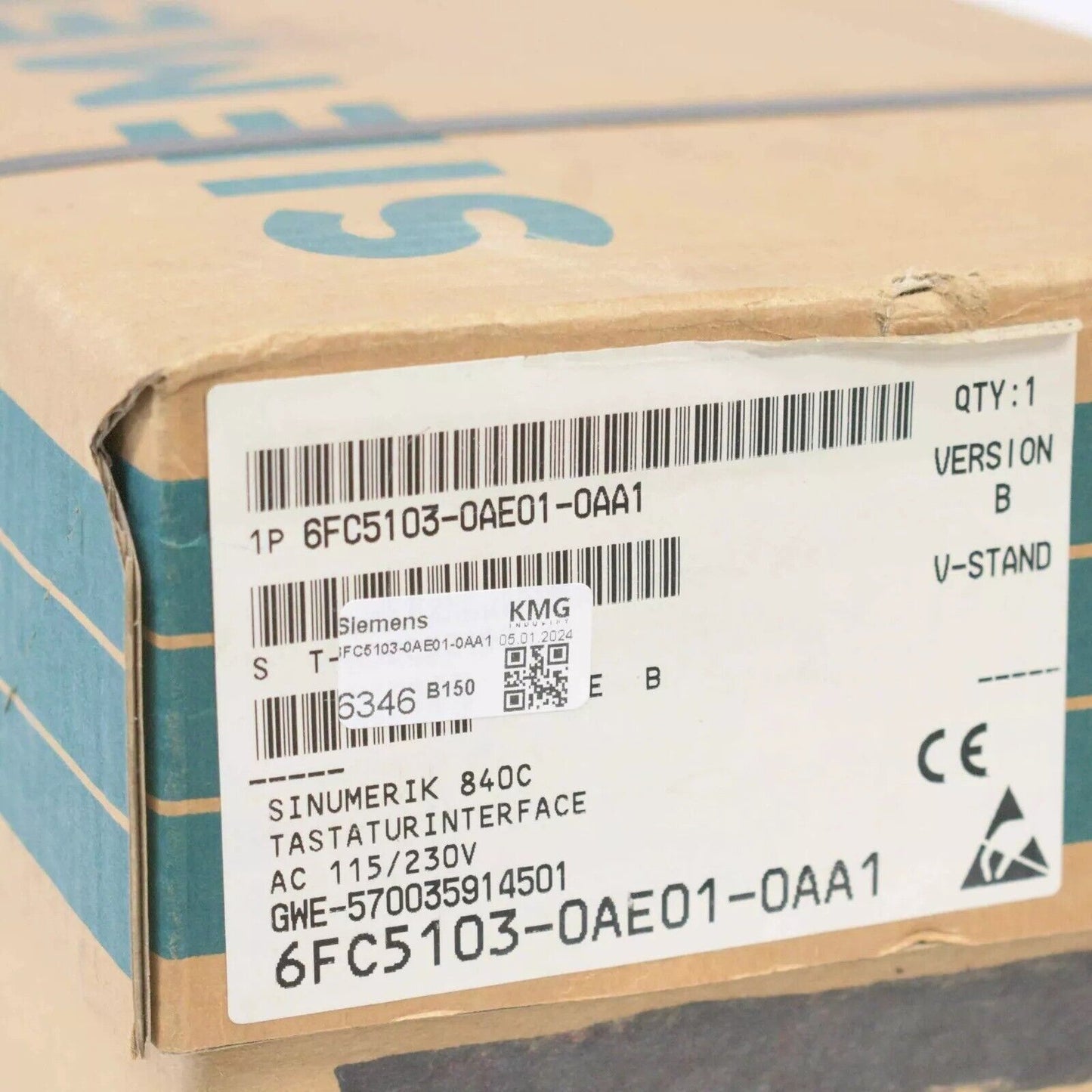 Siemens 6FC5103-0AE01-0AA1 keyboard interface in box. Automation part, SINUMERIK 840C, AC 115/230V.