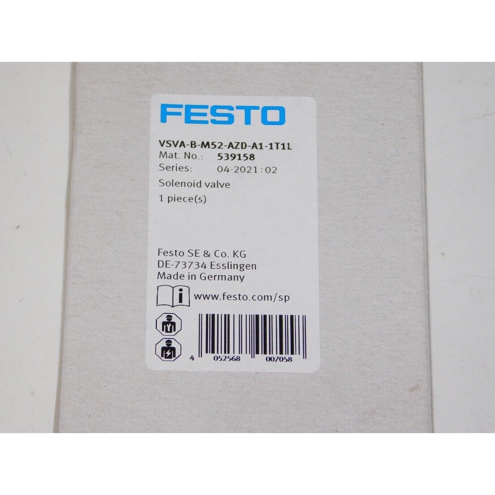 FESTO VSVA-B-M52-AZD-A1-1T1L Solenoid Valve Module, 539158, Industrial Automation Part