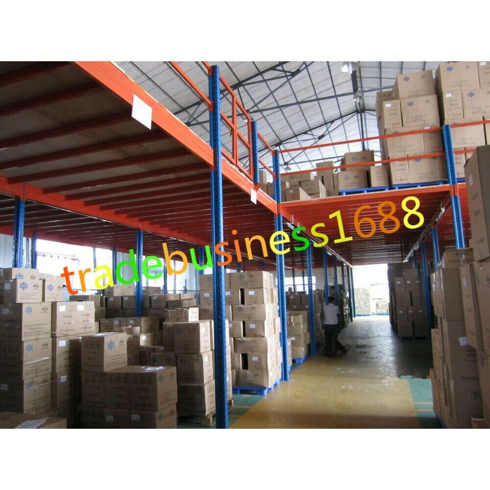 Industrial warehouse storage with boxes, tradebusiness1688 text