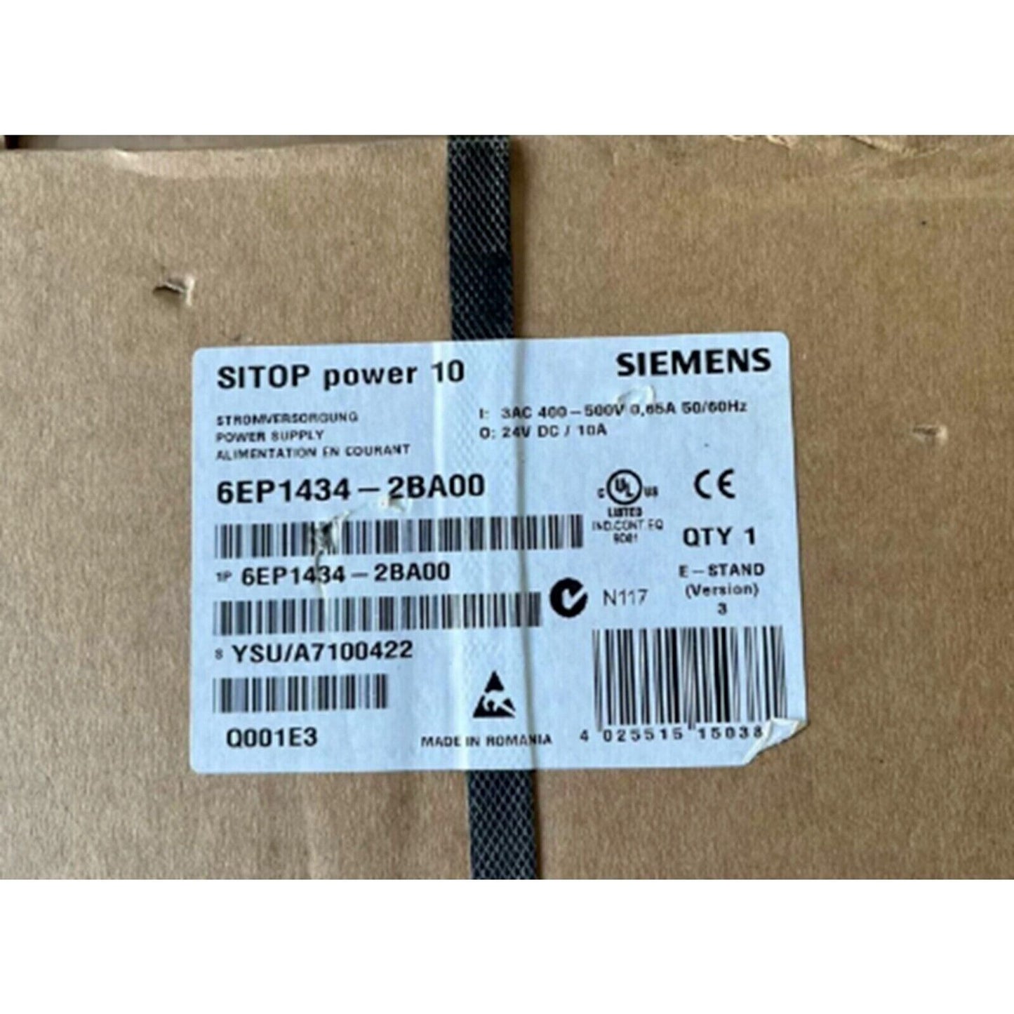 Siemens SITOP Power Supply 6EP1434-2BA00, 24V DC, industrial automation part