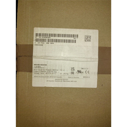 Siemens braking resistor JJY:023454020001 on box, industrial automation part, Made in Germany