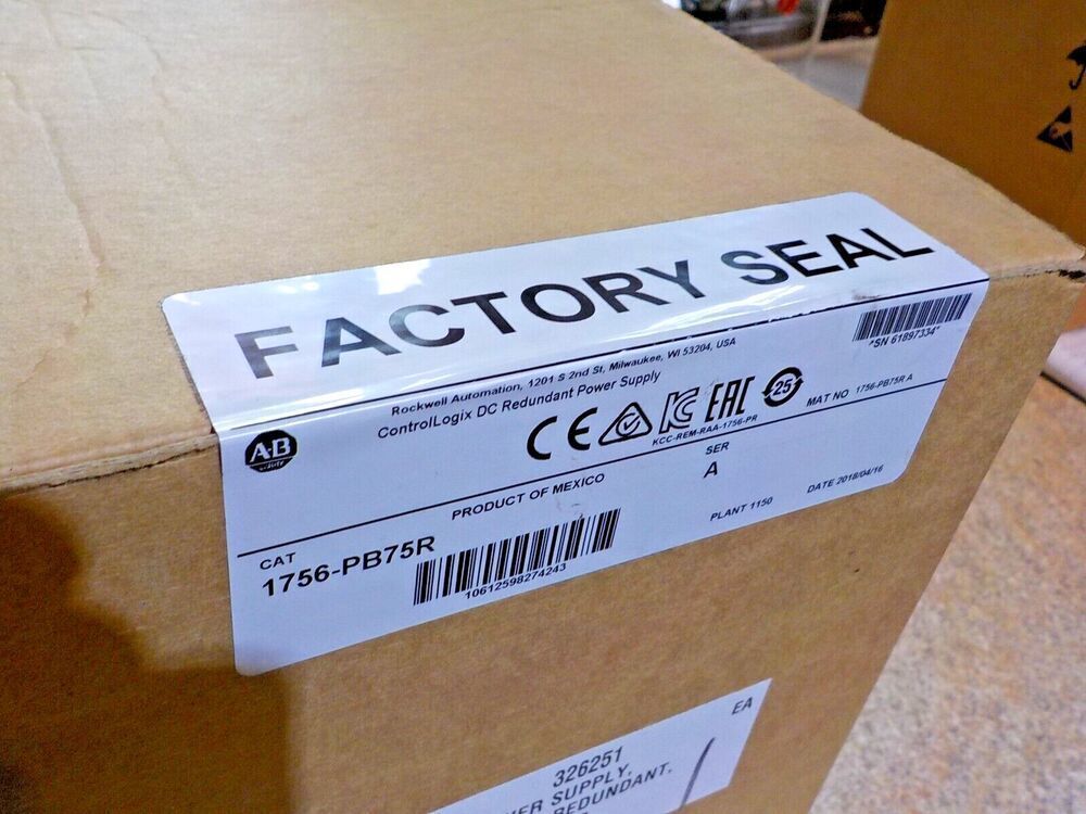 1P New Factory Sealed AB 1756-PB75R SER A ControlLogix DC Redundant Power Supply