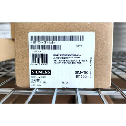 Siemens SIMATIC ET 200S PM-E Power Module box with product code 6ES7 138-4CB10-0AB0