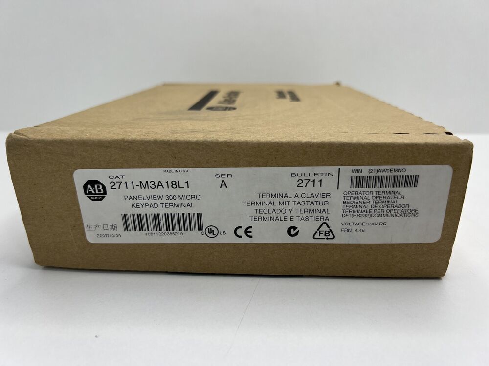 NEW Allen Bradley 2711-M3A18L1 /A PanelView 300 RS-232 (DF1) 24V DC