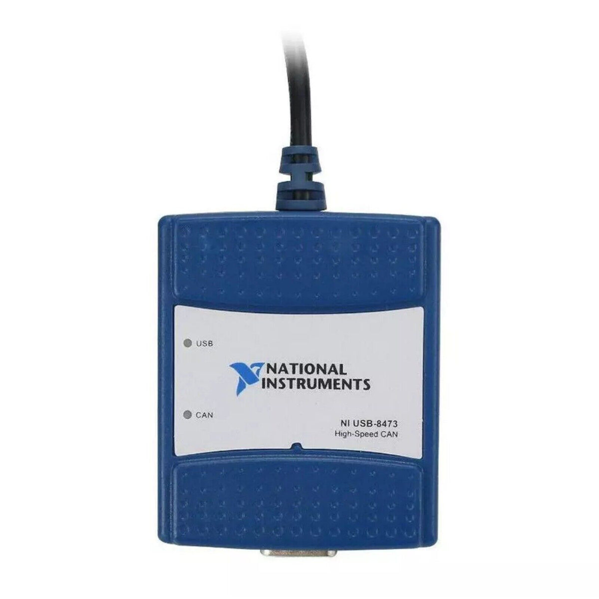 National Instruments USB-8473 High-Speed CAN Interface Device, blue. NI USB8473 for industrial automation.