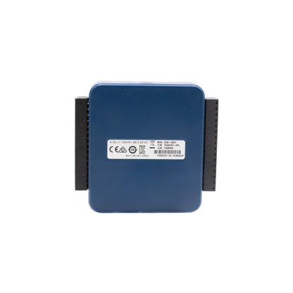 National Instruments USB-6001 I/O Device. Blue device with connectors, Hungary product. USB device.