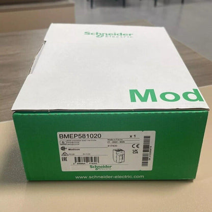 Schneider Electric BMEP581020 PLC Processor Box, Green and White, Industrial Automation Part