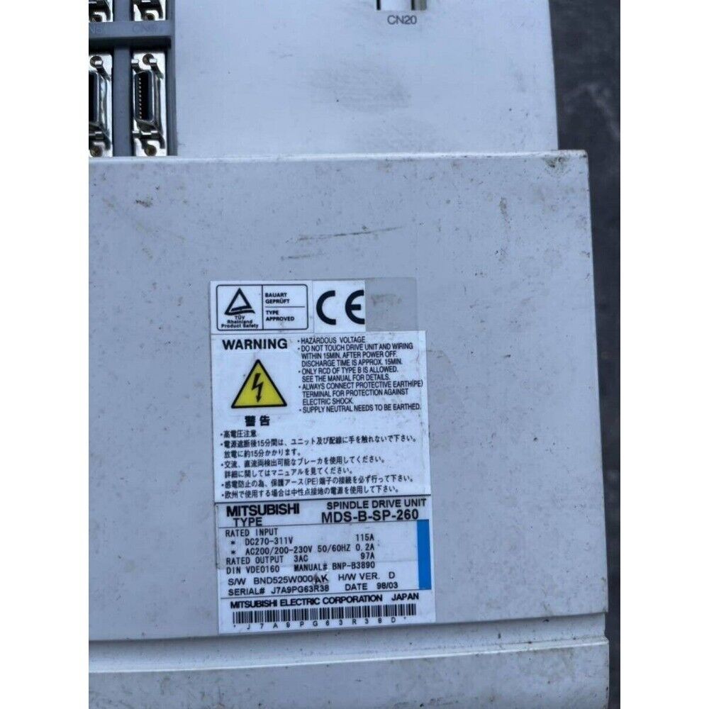 Servo Motor | Mitsubishi | MDS-B-SP-260 Spindle Drive Unit 200-230V 50/60Hz
