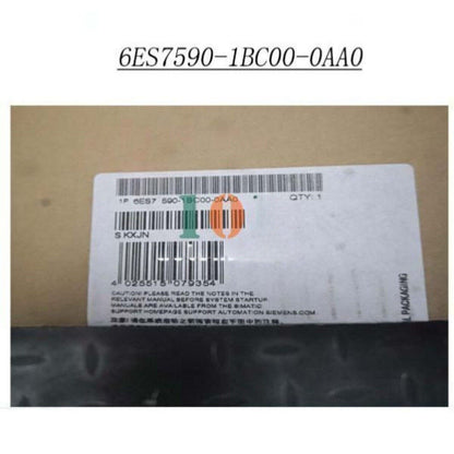 Siemens 6ES7590-1BC00-0AA0 product packaging, PLC module with barcode and serial number. Industrial automation part.