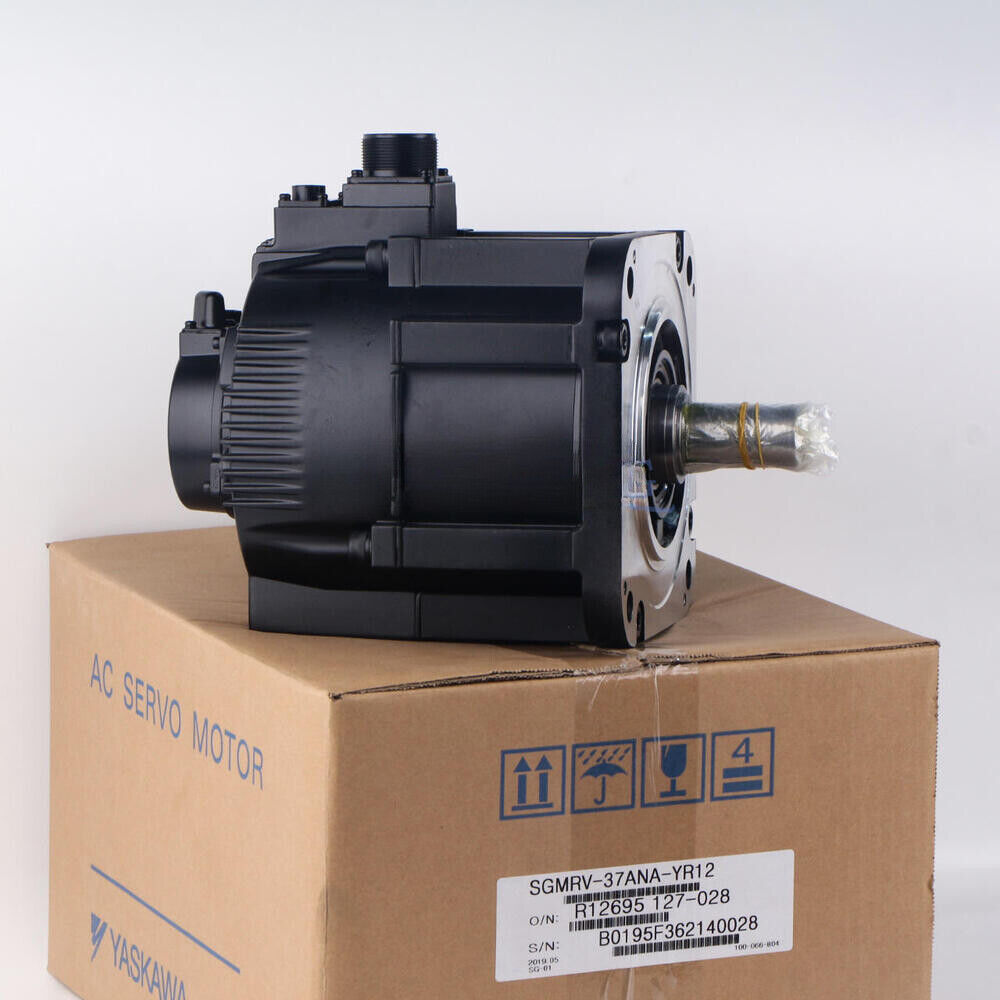 YASKAWA SGMRV-37ANA-YR12 AC Servo Motor 3.7KW on box, industrial automation part.