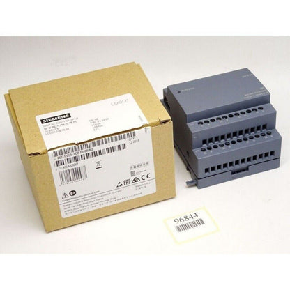 Siemens LOGO! DM16 24 expansion module, gray PLC component with packaging, model 6ED1 055-1CB10-0BA2.