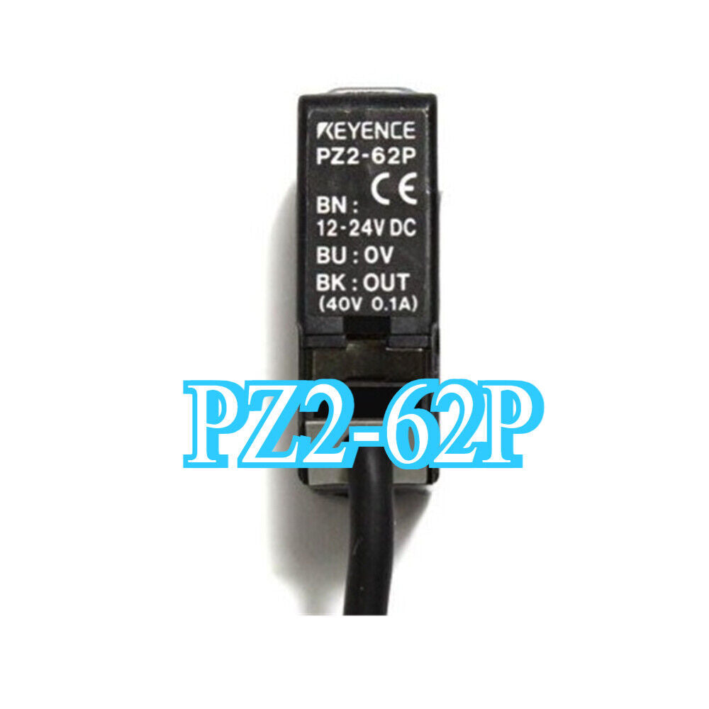 KEYENCE PZ2-62P Photoelectric Sensor, black body with product information labels
