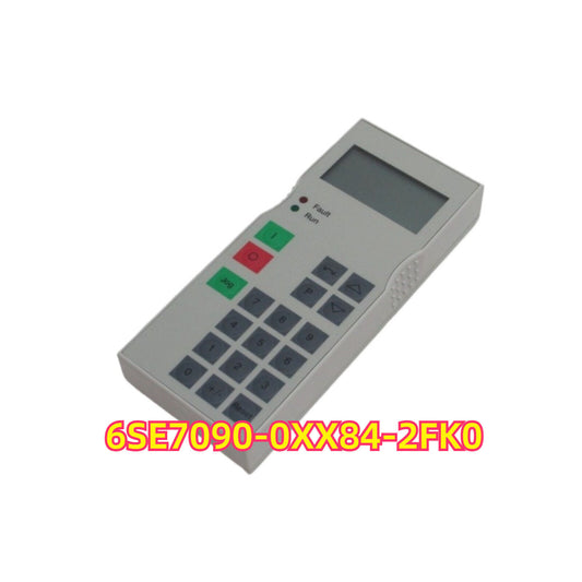 Siemens 6SE7090-0XX84-2FK0 MASTERDRIVES Vector Control keypad, buttons, display, and fault/run indicators.
