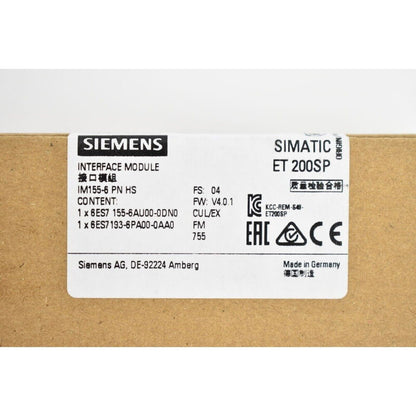 Industrial Communication | Siemens | 6ES7155-6AU00-0DN0 6ES7 155-6AU00-0DN0  ET 200SP Interface Module