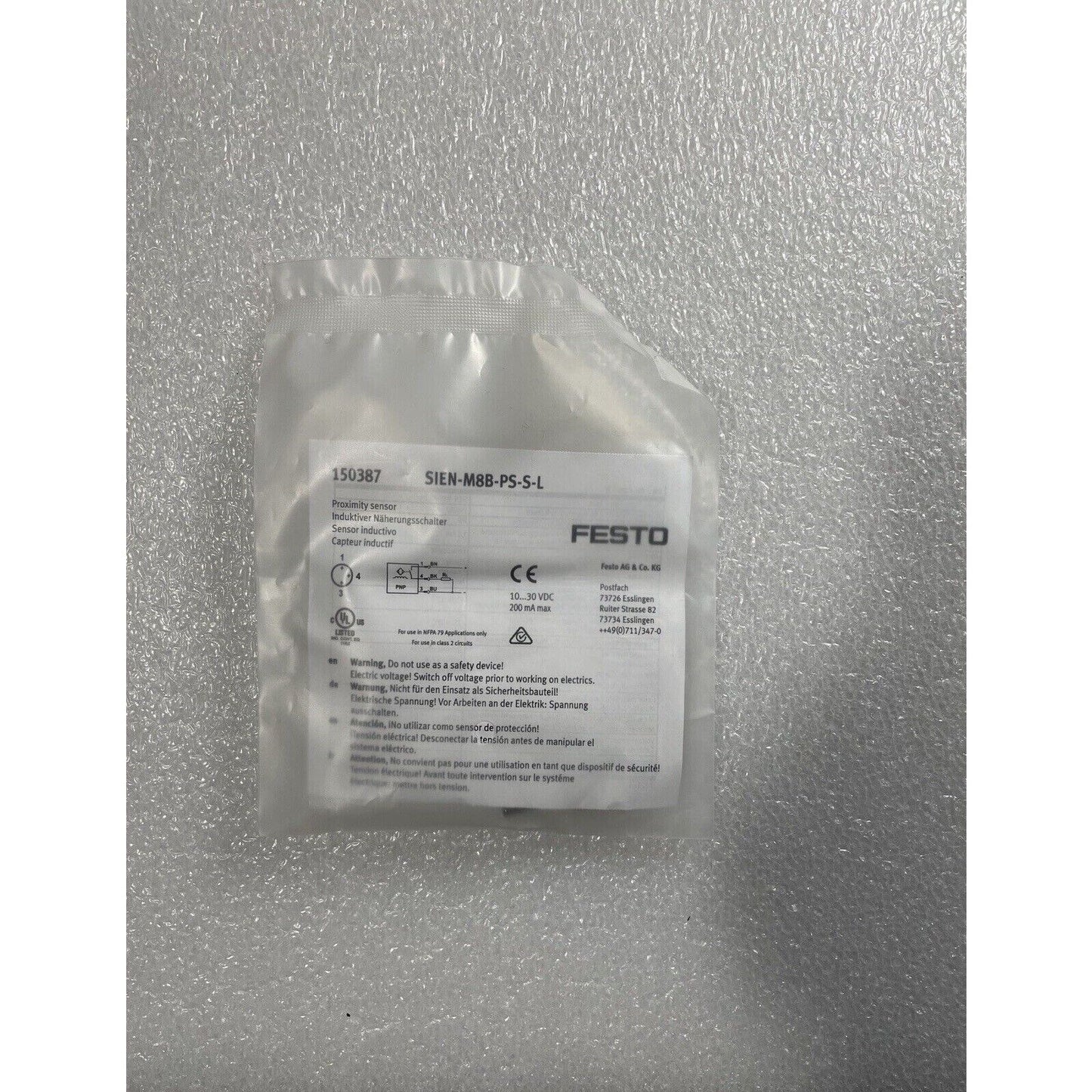 Festo SIEN-M8B-PS-S-L Proximity Sensor in Packaging