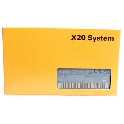 B&R X20 System Motion Controller Module X20CM8281 Rev. I0, industrial automation part, orange box