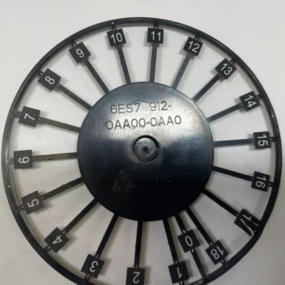 Siemens 6ES7 912-0AA00-0AA0 mounting space label, black ABS plastic with number markings for industrial automation.