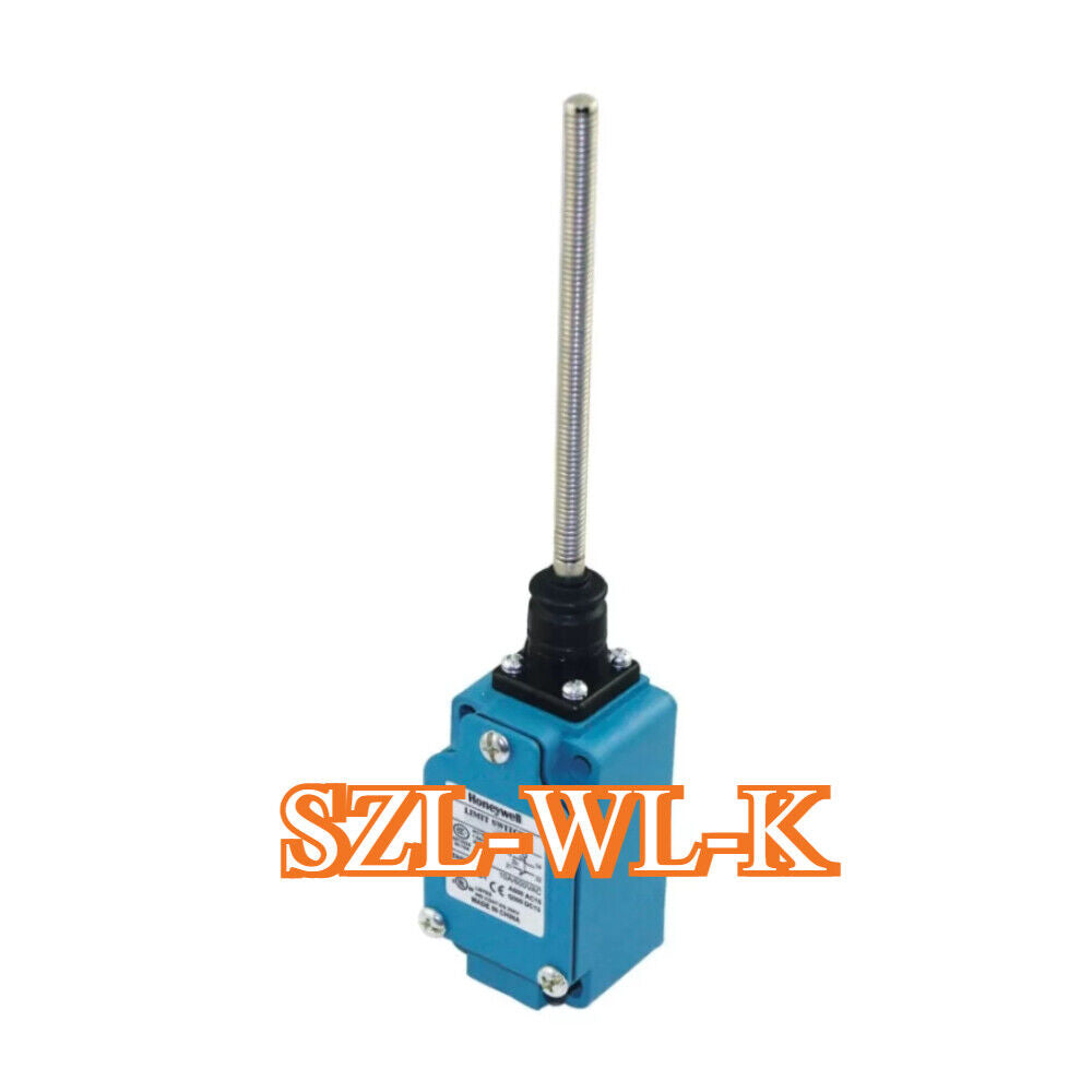 Honeywell SZL-WL-K Limit Switch, blue body with a silver rod, product view