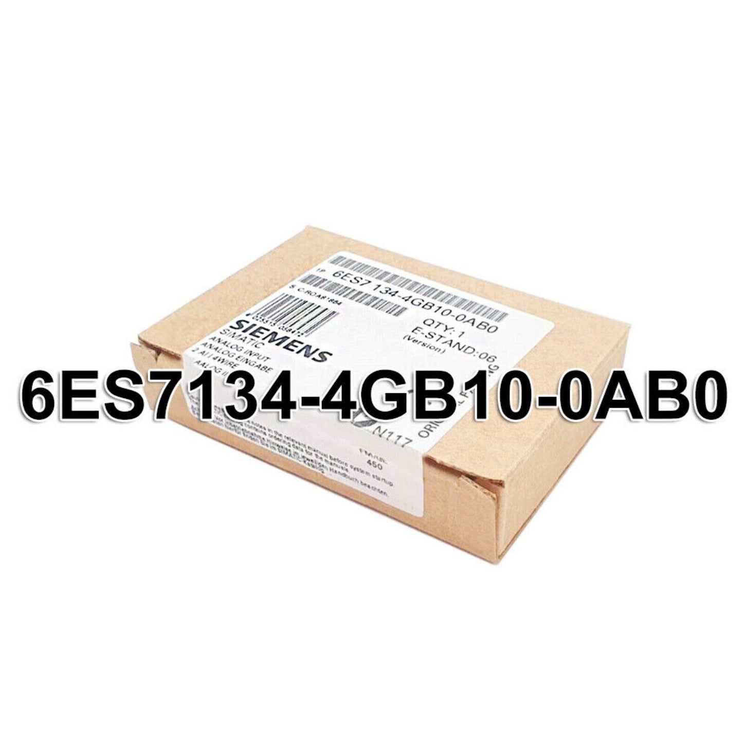 Siemens 6ES7 134-4GB10-0AB0 ET200S Electronic Module in its original packaging. PLC module for industrial automation.