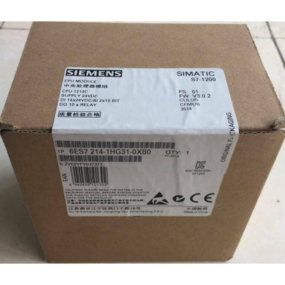 Siemens SIMATIC S7-1200 CPU 1214C DC/DC/DC 6ES7214-1HG31-0XB0 PLC module, industrial automation part box