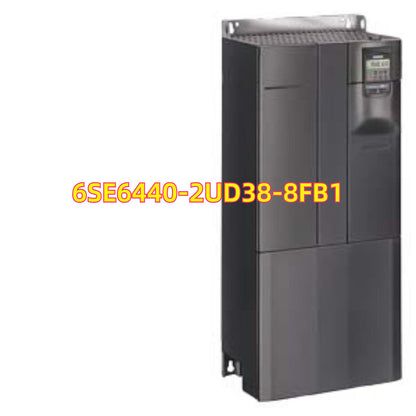 Siemens MICROMASTER 440 drive, model number 6SE6440-2UD38-8FB1, industrial automation equipment.