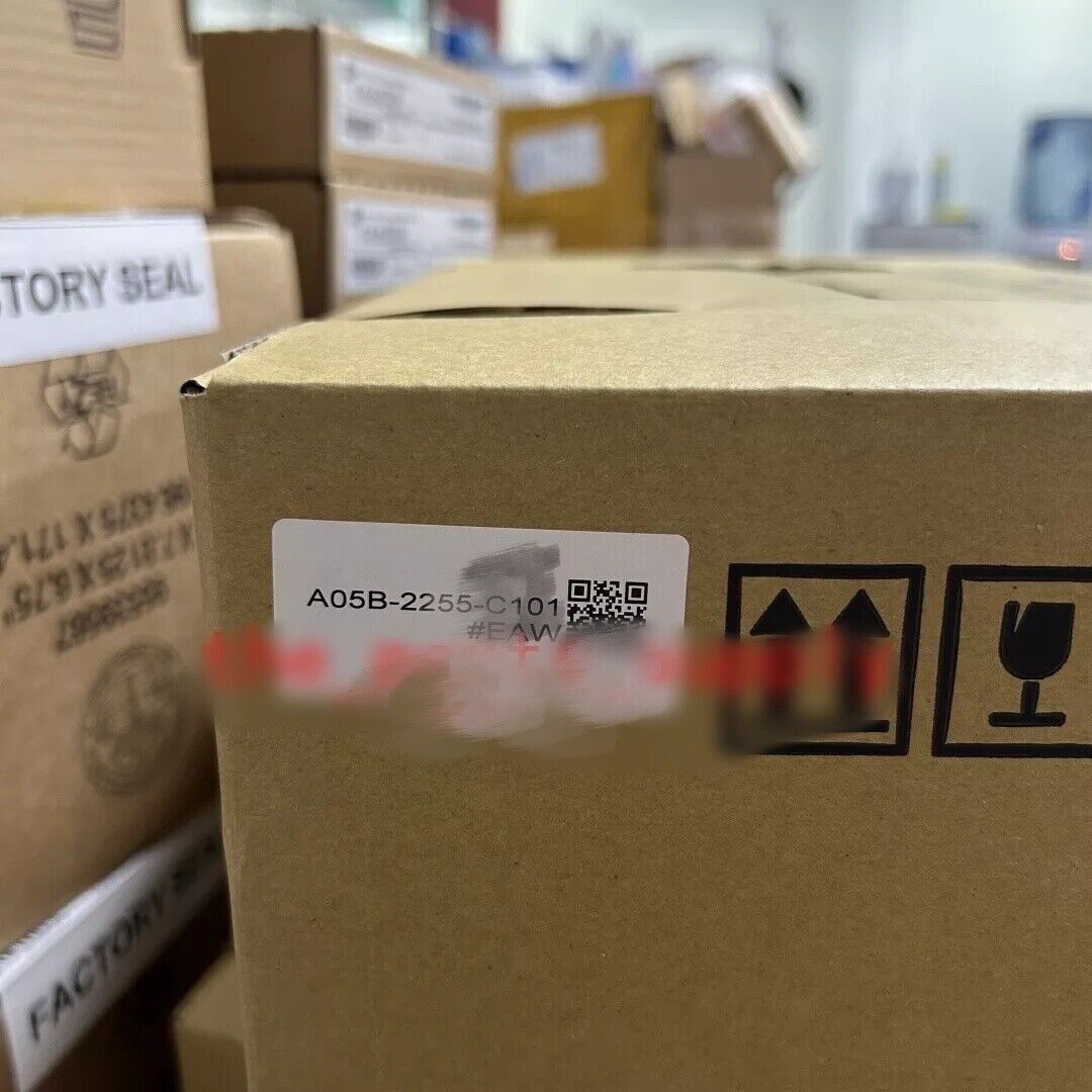 FANUC Teach Pendant A05B-2255-C101#EAW Box, New industrial automation part, carton box with label and shipping symbols.