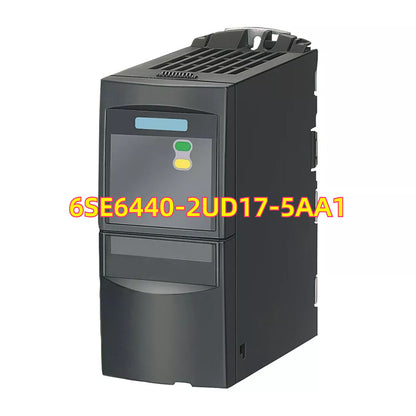 MICROMASTER 440 VFD 6SE6440-2UD17-5AA1, black, panel-mount, suitable for various industrial applications.