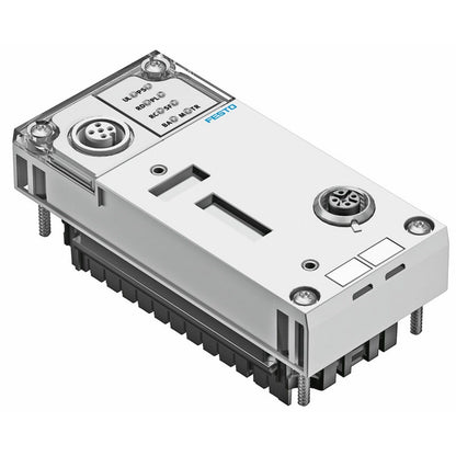 Festo CPX-FB32 Bus Node, industrial automation component, silver and black, with connectors and labels.