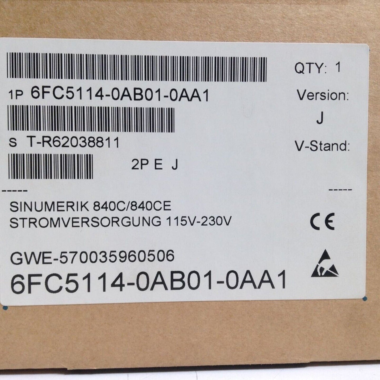 PLC | Siemens | 6FC5 114-0AB01-0AA1 6FC5114-0AB01-0AA1 840C/840CE Power Supply