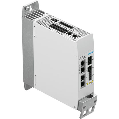 Festo CMMT-AS-C2-3A-PN-S1 Servo Drive. Industrial automation part with multiple ports and labels.