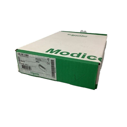 Schneider Electric 170FNT11001 Fipio Communication Adapter in packaging, Modicon series automation part.