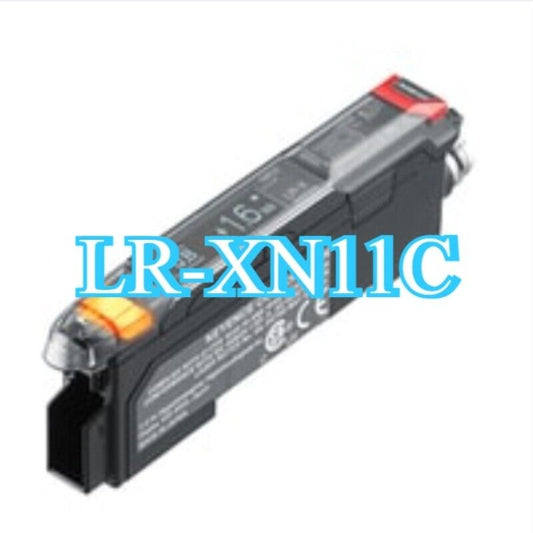 Keyence LR-XN11C Laser Sensor Amplifier, black and clear plastic housing with orange indicator light, new product.