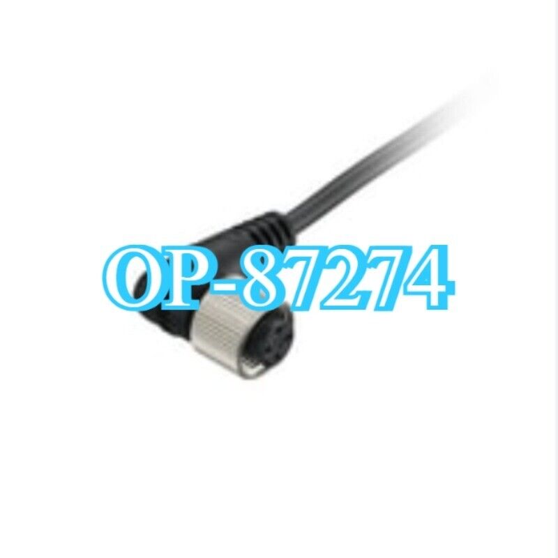 Keyence OP-87274 Connector Cable, black cable with a silver connector head, new industrial automation part.