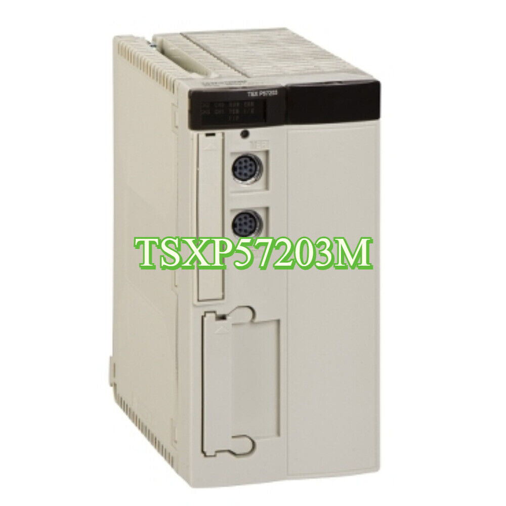 Schneider Modicon TSXP57203M PLC Processor, industrial automation part, new condition, beige casing.