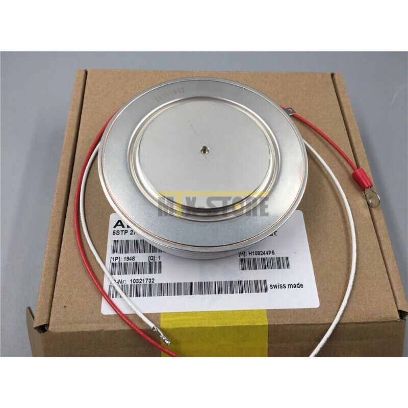 ABB 5STP27H1800 PLC Module, industrial automation part with red and white wires, Swiss made