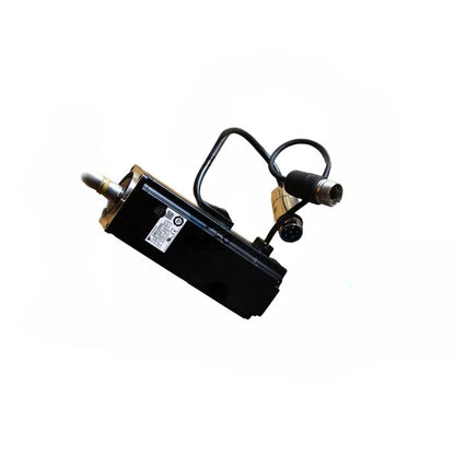 YASKAWA SGMEV-03DDA6C AC servomotor with black body, attached cables and connectors, industrial automation part.