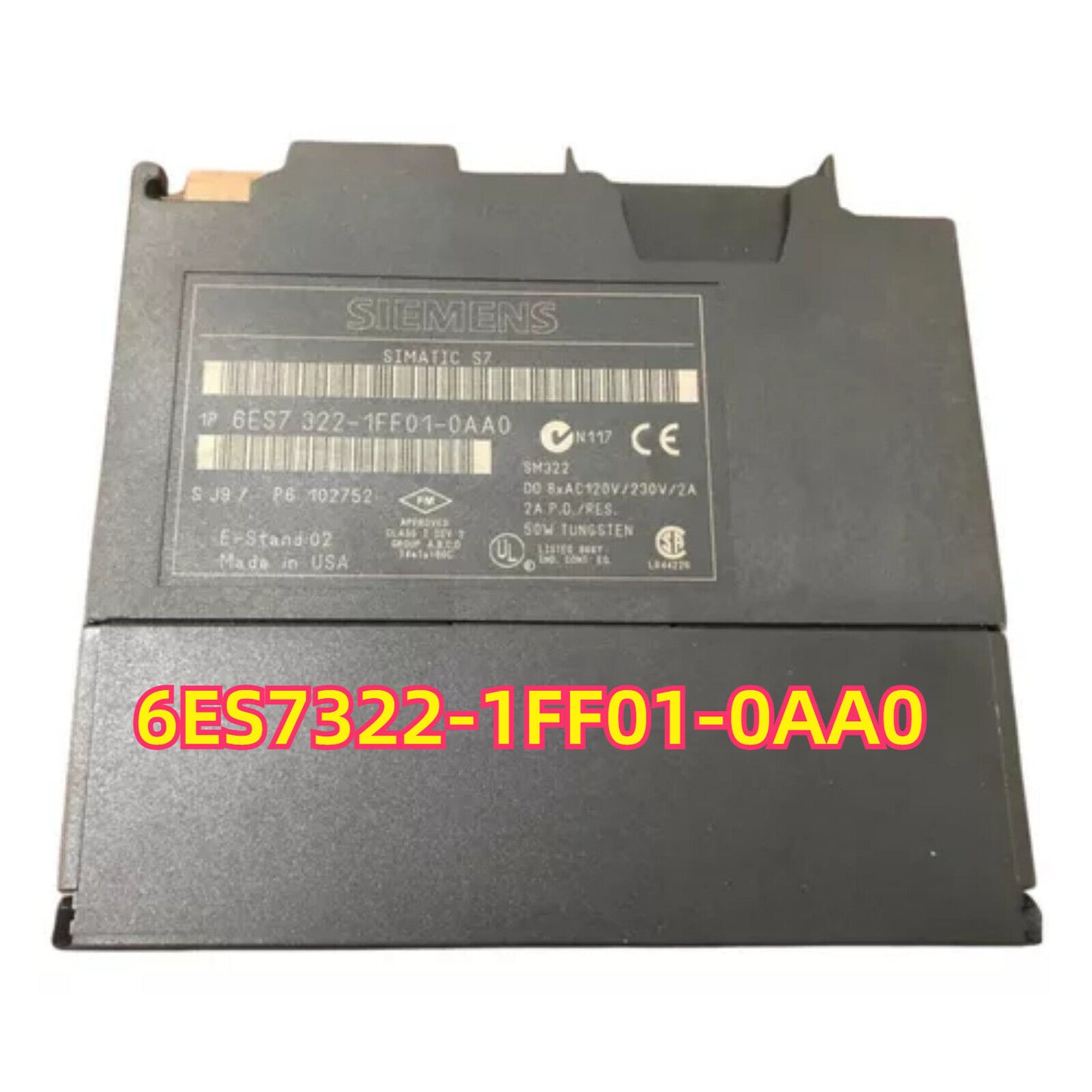 Siemens SIMATIC S7 PLC Digital Output Module 6ES7322-1FF01-0AA0, industrial automation part, Made in USA.