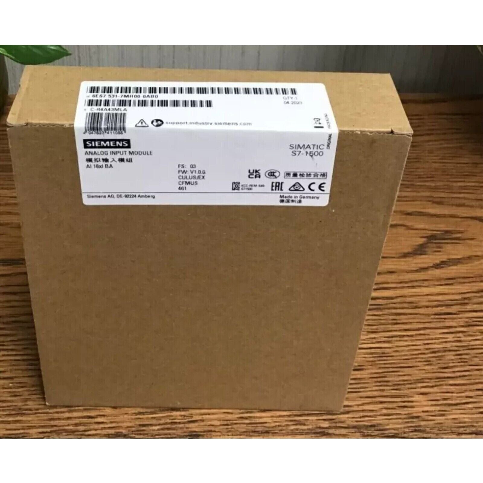 Siemens SIMATIC S7-1500 analog input module 6ES7531-7MH00-0AB0 in original packaging, industrial automation PLC part