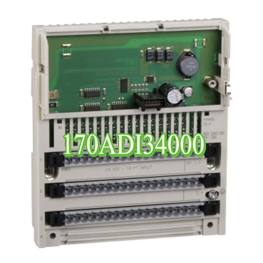 Schneider 170ADI34000 DC Discreet I/O Base. Industrial automation part, new condition, PLC module.