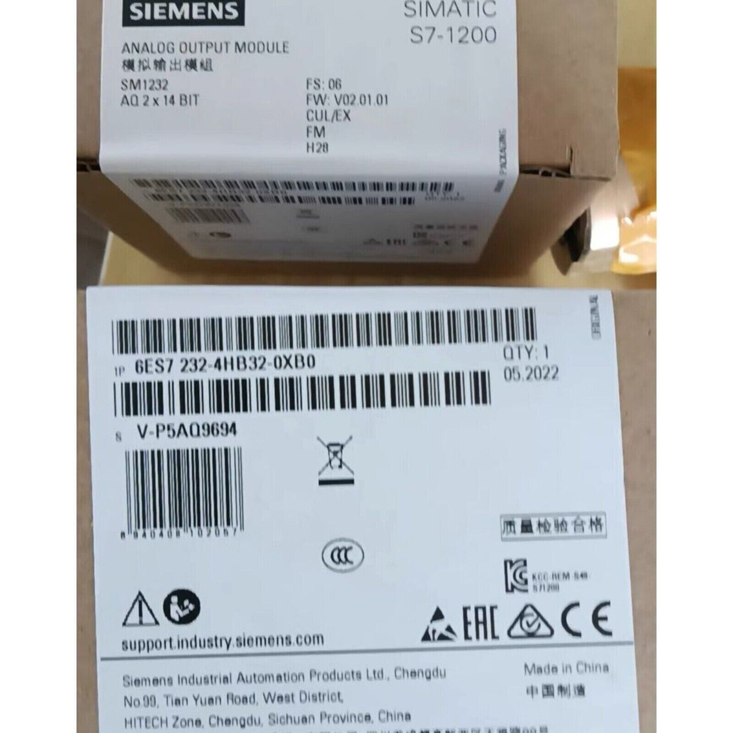 Siemens SIMATIC S7-1200 Analog Output Module 6ES7 232-4HB32-0XB0 Box - Industrial Automation Part