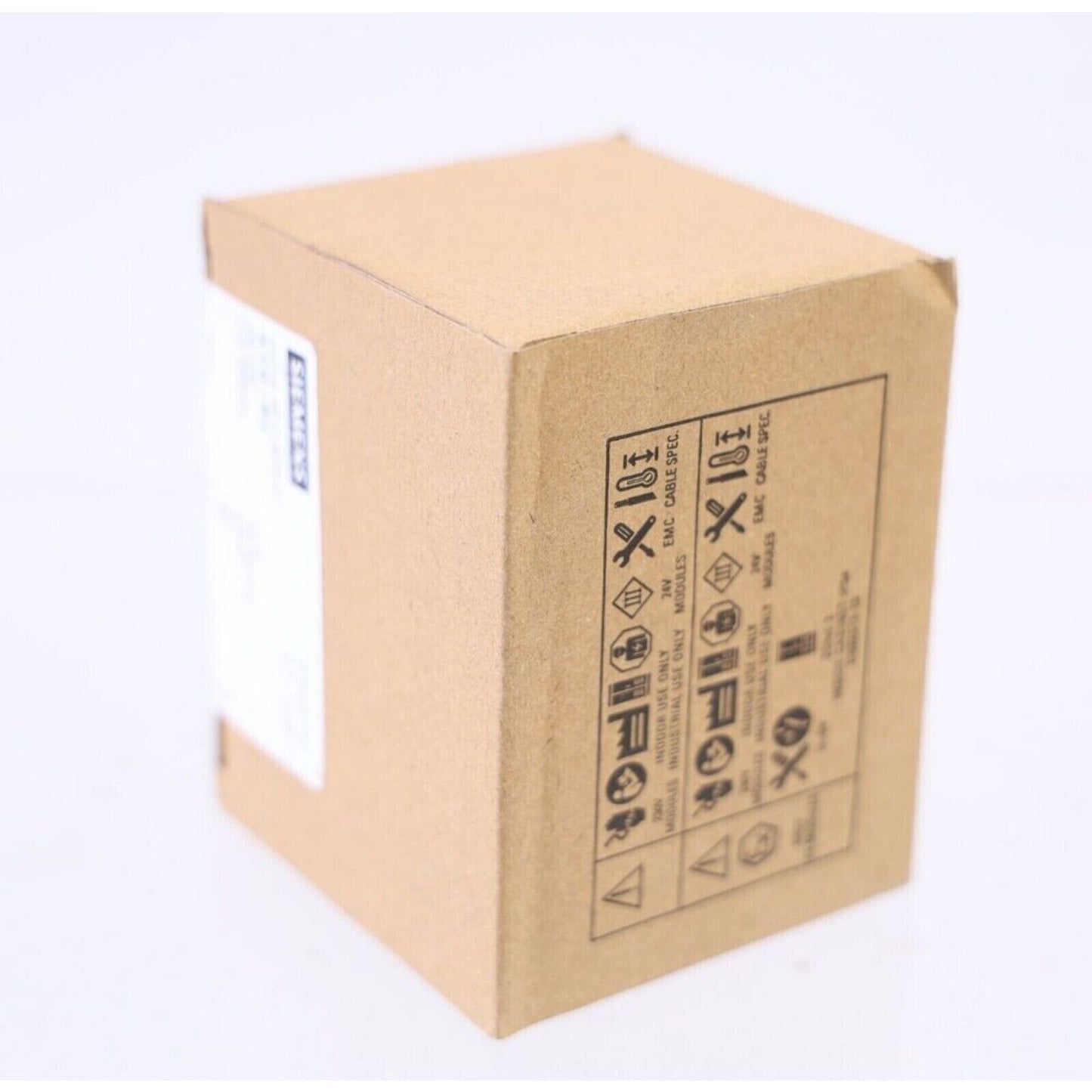Siemens SIMATIC S7-1200 PLC module packaging, brown box, industrial automation product.